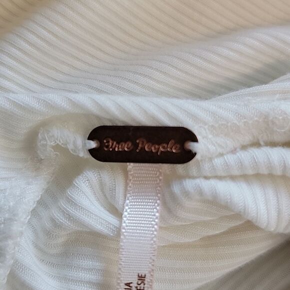 Free People Elegant Cream Draped Blouse In Summer White Womens Size S(Runs Big) - Picture 10 of 12